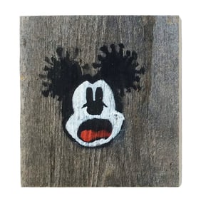JEFF GILLETTE 'Mickey (COVID)' (2025) Hand-Painted Original on Wood Block