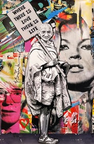 MR. BRAINWASH 'Gandhi: Where There is Love...' (2010) Rare Offset Lithograph Poster