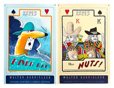 WALTER GABRIELSON 'Poker Faces: River Rat + The Nuts!' (2005) Rare Offset Lithograph Poster