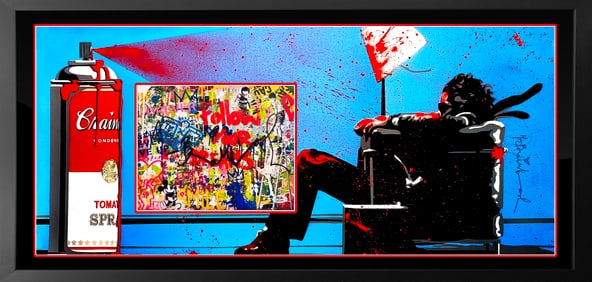 MR. BRAINWASH 'Max Spray' + 'Follow Your Dreams' (2010-2015) Hand-Signed Photo Framed w/ Original