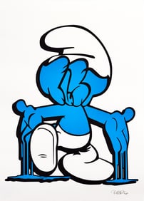 BUSTART 'Smurf Face' (2019) Rare Artist Proof Screen Print