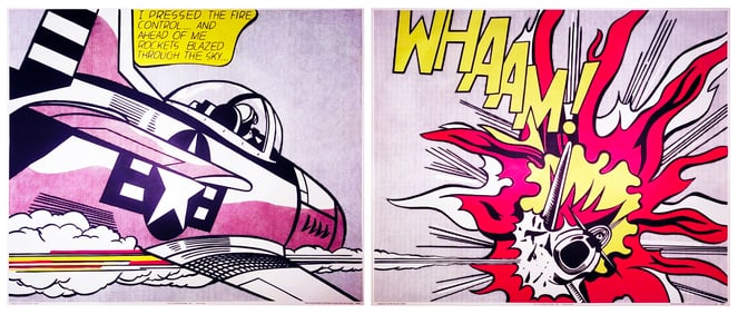 ROY LICHTENSTEIN 'WHAAM!' (1963-1986) Rare Original Diptych Serigraph Print