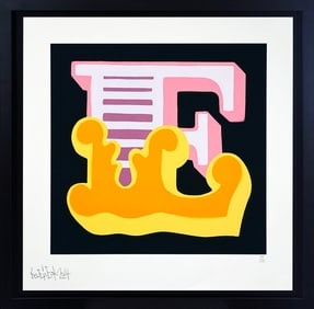 BEN EINE 'E' (2014) Custom Framed Screen Print