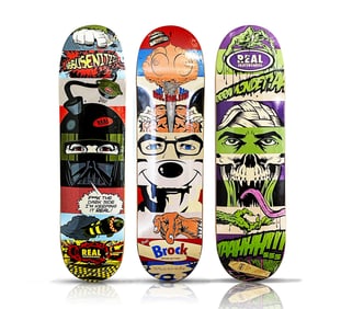 D*FACE 'D*Face x Real Skateboards' (2010) RARE Triptych Skateboard Deck Set