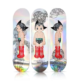 TEZUKA PROD. x BAIT 'Astro Boy GID' (2022) Triptych Skateboard Deck Set