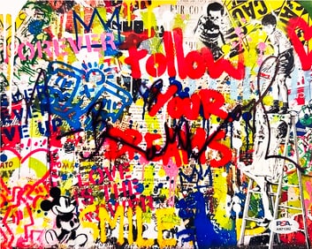 MR. BRAINWASH 'Follow Your Dreams' (2015) Hand-Signed 8x10 Photo (PSA)