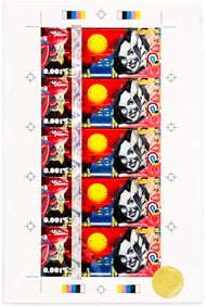 TRISTAN EATON 'Slices' (2022) Rare Full, Hand-Signed Uncut Sheet of 5