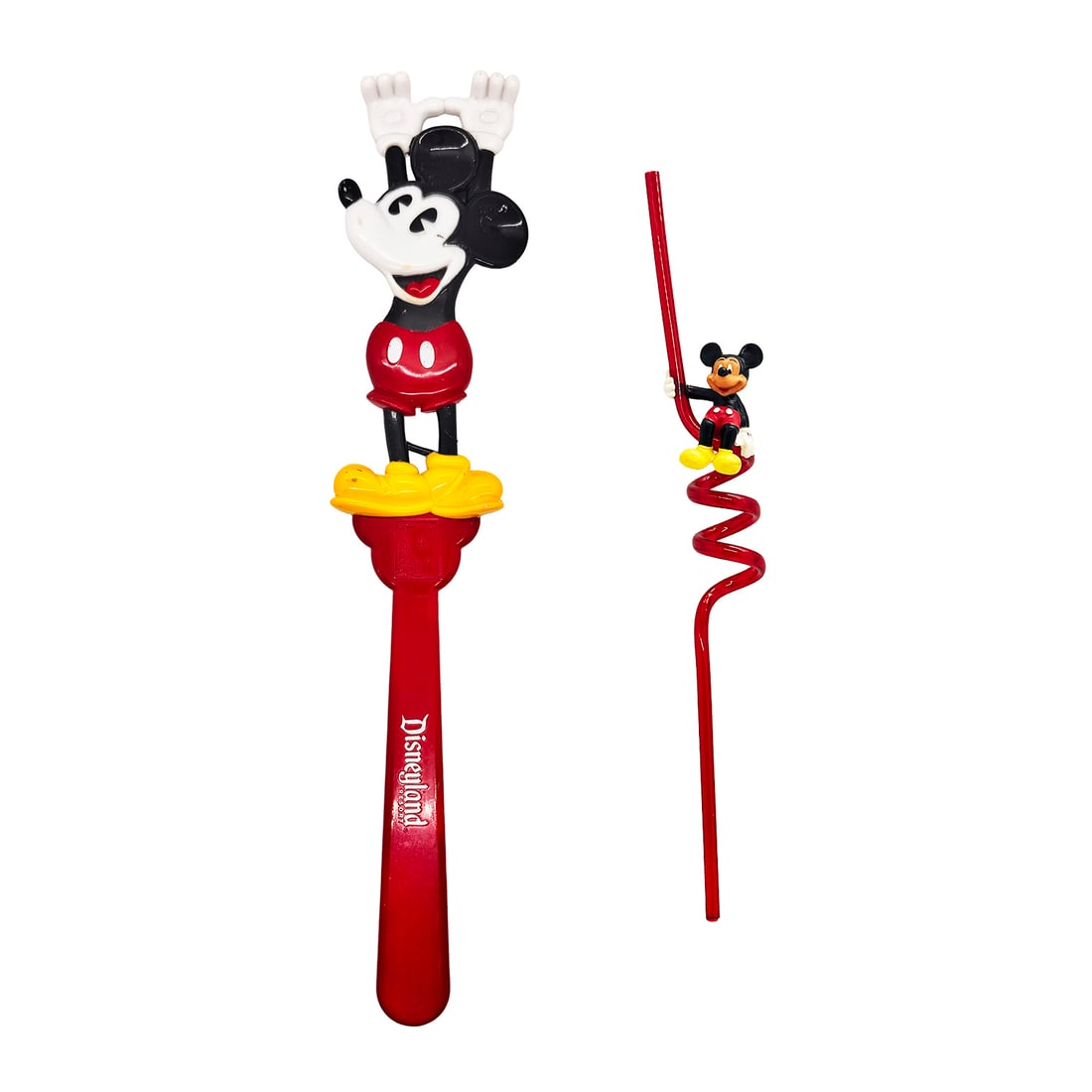 DISNEY 'Mickey Mouse Back Scratcher' & Collectible 'Mickey Twisty Straw' (1 of 8)