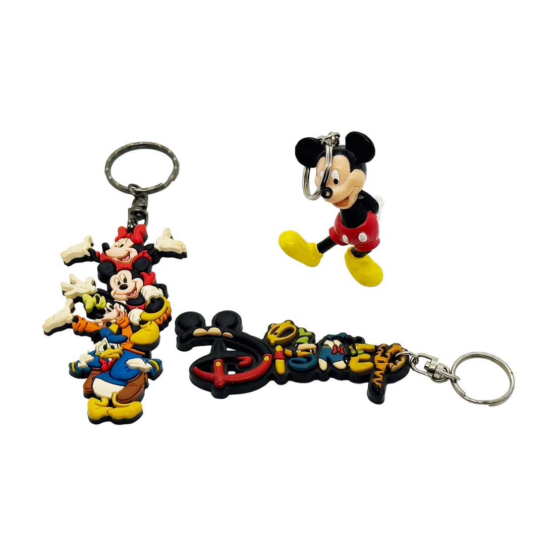 DISNEY 'Disneyland' Colorful Rubber Keychain Set - Mickey & Friends (set of 3) (1 of 7)
