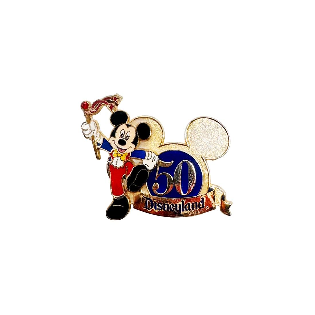 DISNEY - Collectible Park Pins - 'Disneyland 50th Anniversary' - Classic Ear Silhouette (2005) (1 of 3)