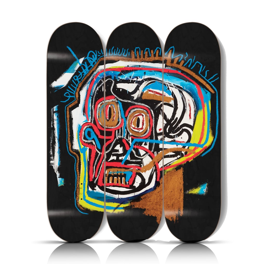 JEAN-MICHEL BASQUIAT 'Untitled (Head)' (2020) Triptych Skateboard Deck Set (1 of 8)