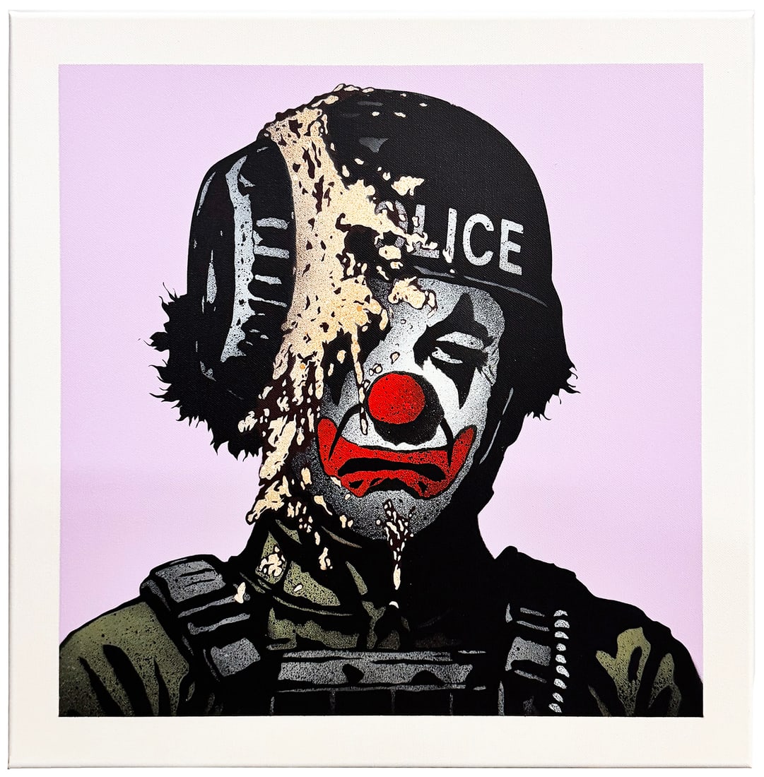 FAKE 'Clown World' (2025) Original Spray Paint on Canvas (1 of 17)