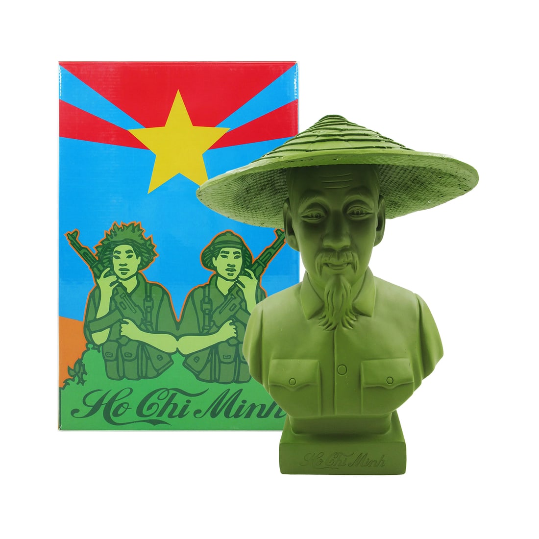 FRANK KOZIK x Ultraviolence 'Ho Chi Minh' (2007) Rare Designer Vinyl Bust: 'Ho Chi Minh' by Frank Kozik, 2007 Very Rare, Limited Edition vinyl bust collab. with Ultraviolence. Army green variant. 15 Inches tall 38.1 Centi