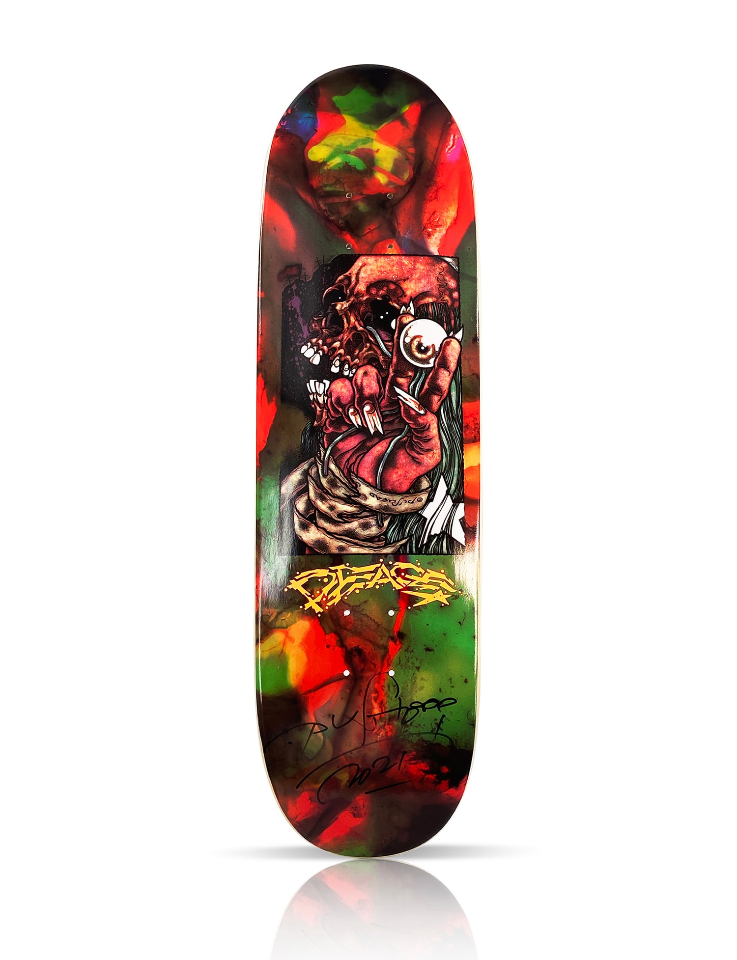 PUSHEAD x NTWRK 'Missing Piece Psyche (A)' (2021) Hand-Signed Skateboard Deck (1 of 2)