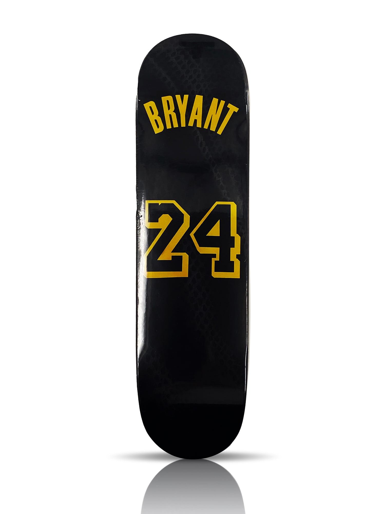 STEPH MORRIS 'Kobe: Black Mamba' (2021) Skateboard Deck: 'Kobe: Black Mamba' by Steph Morris, 2021Tribute to the NBA Superstar Kobe Bryant (1978-2020).ComplexCon 2021 exclusive.8 x 31.75 InchesScreen print on 7-ply Canadian Maple hardwood skate