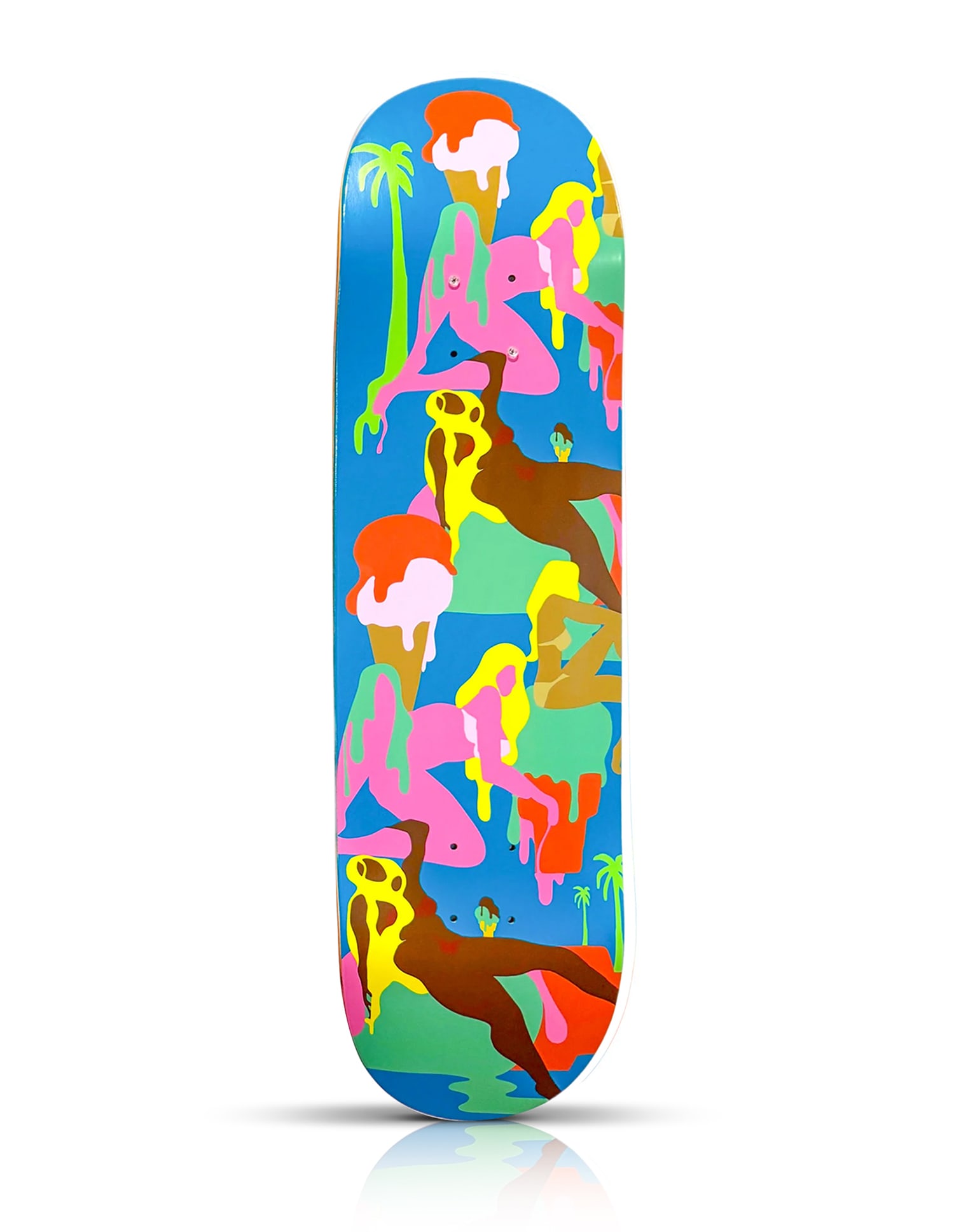 TODD JAMES x Ice Cream Skateboards 'Art Basel' (2022) Exclusive Skateboard Deck: 'Art Basel' by Todd James, 2022 Limited Edition Skateboard deck collab with Ice Cream Skateboards x Billionaire Boys Club. Exclusive to Art Basel, Miami, FL, 2022. 8.25 x 32 Inches Screen print on