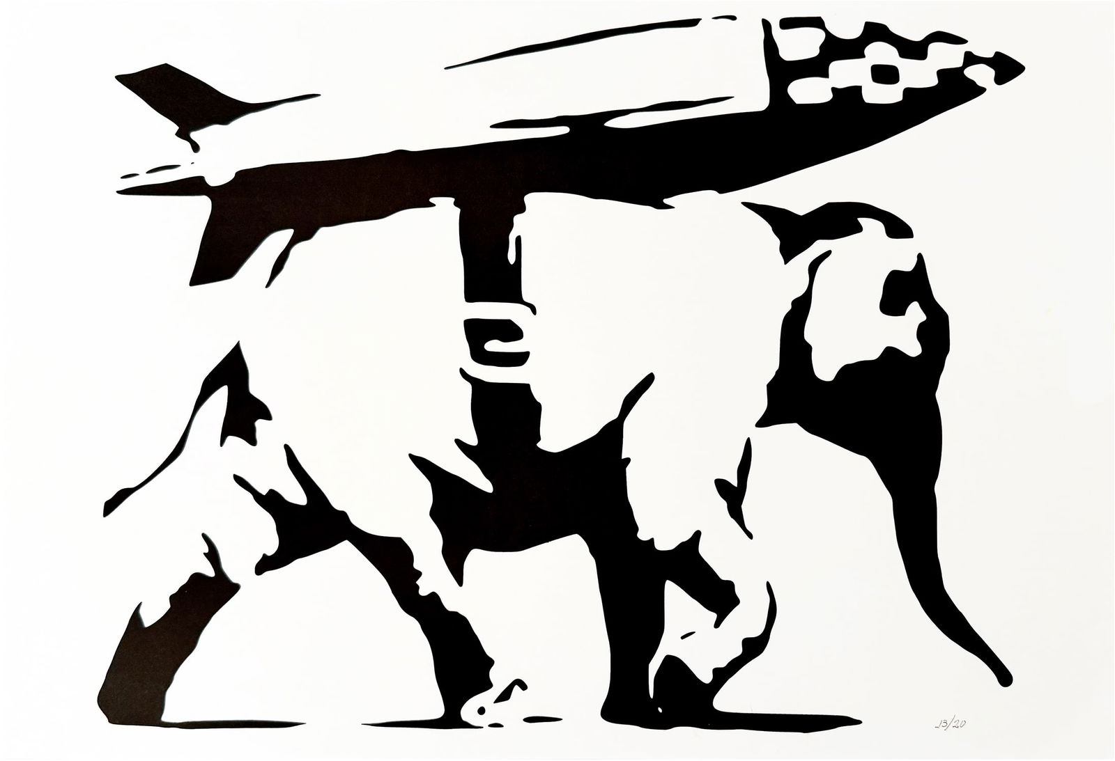 BANKSY (after) 'Heavy Weaponry' (2021) REPLICA Screen Print: ‘Heavy Weaponry’ by Banksy (after), 2021 Another of Banksy's famous anti-military pieces first appearing in various formats in 2002. Released as a print on canvas by Pictures on Walls in