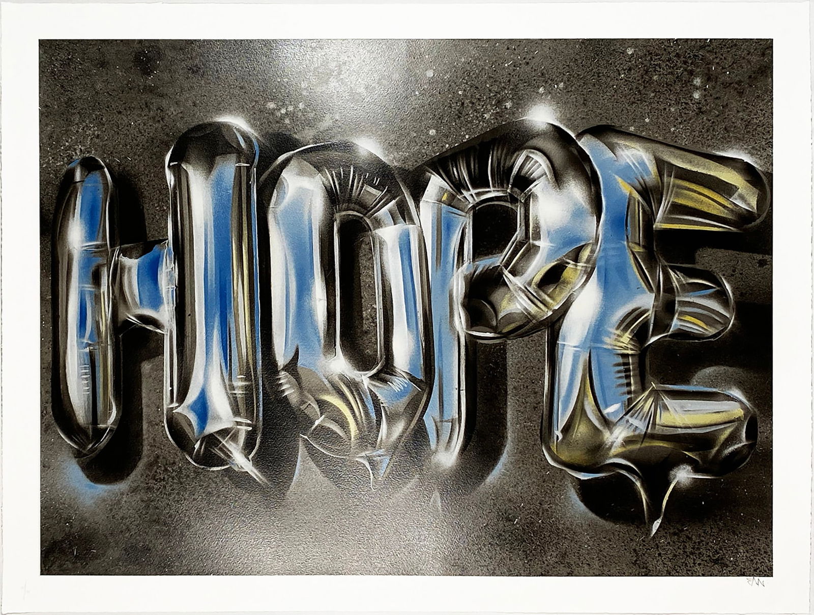 FANAKAPAN 'Hope' (2018) Rare Screen Print: 'Hope' by Fanakapan, 2018 One of the artist's most popular, coveted prints! 26.8 x 34.6 Inches 68 x 88 Centimeters 21-color screen print on deckled edge 300gsm Somerset Satin fine art paper. Limited