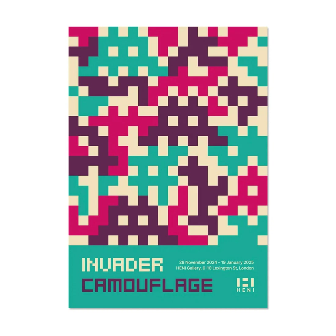 INVADER 'Camo Poster 3' (2024) Offset Lithograph Exhibit Poster - 2