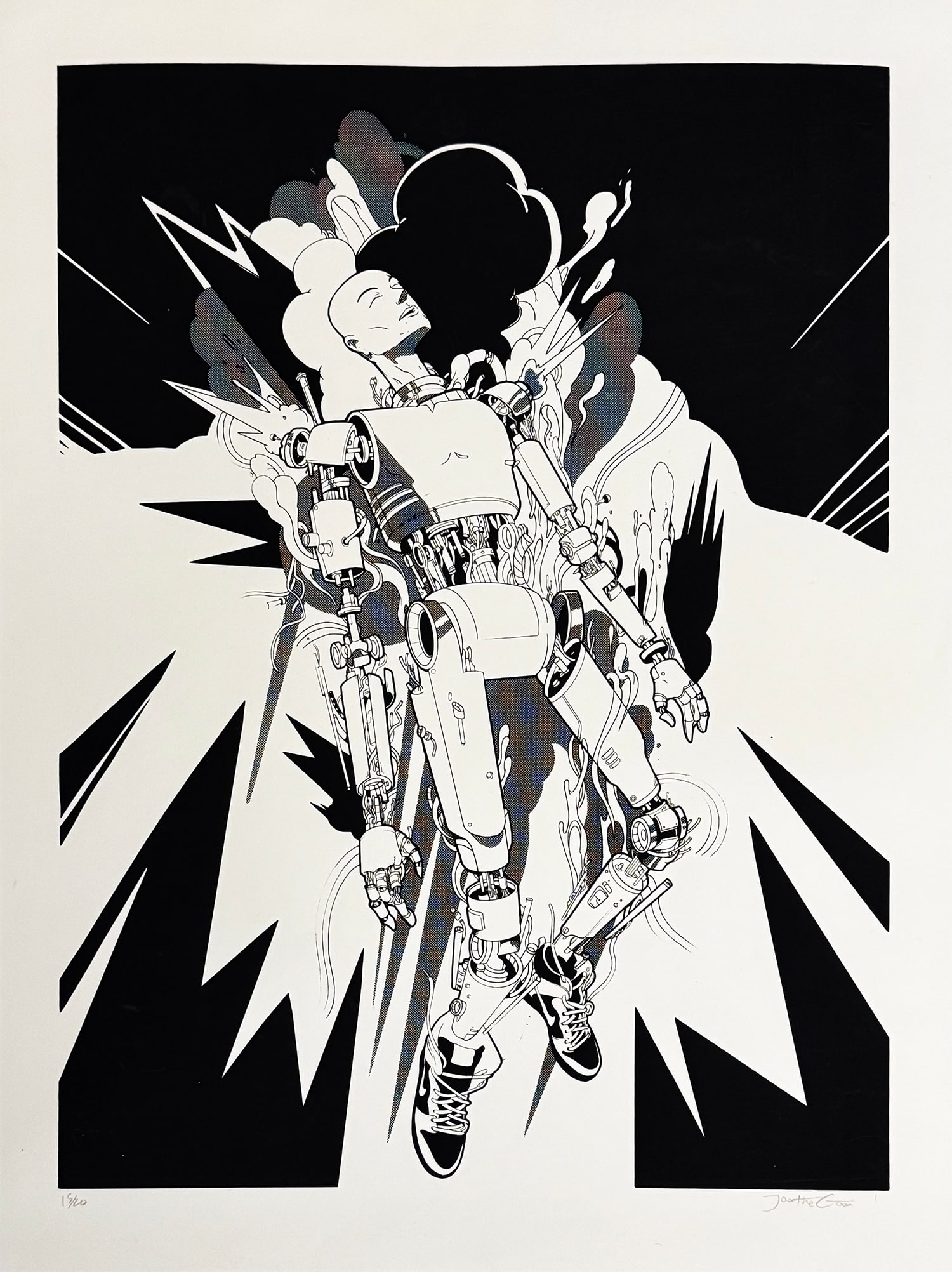 JOON THE GOON 'Imploding' (2019) Illustration Screen Print: 'Imploding' by Joon The Goon, 2019 Unique, highly-detailed, Limited Edition print by the popular illustrator/artist. 25 x 19 Inches 63 x 48 Centimeters Screen print on smooth museum 330gsm