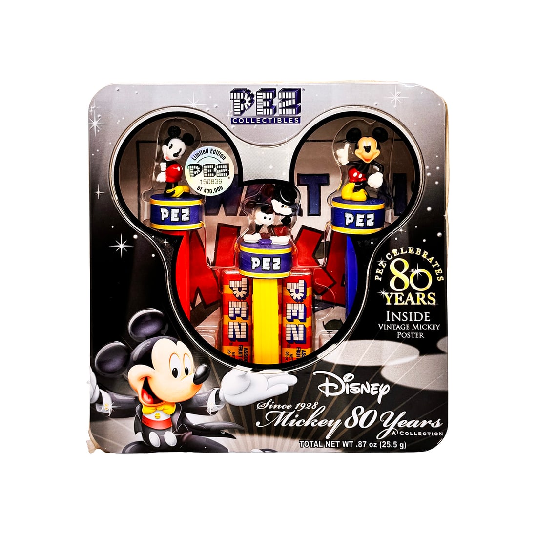 DISNEY x PEZ 'Mickey 80 Years' (2007) Collectible Gift Tin Set (1 of 4)