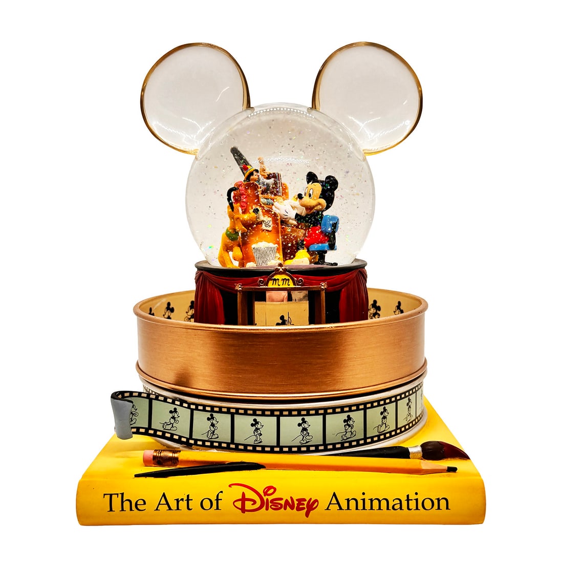 DISNEY 'The Art of Disney Animation' (1999) Mickey-Ear Snow Globe Music Box (1 of 5)
