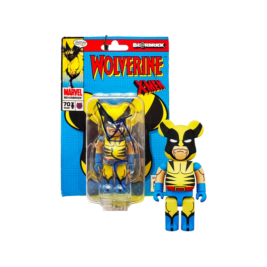 MARVEL x Medicom Toy 'Wolverine Be@rbrick' (2011) HUGH JACKMAN Hand-Signed Designer Art Figure (1 of 11)