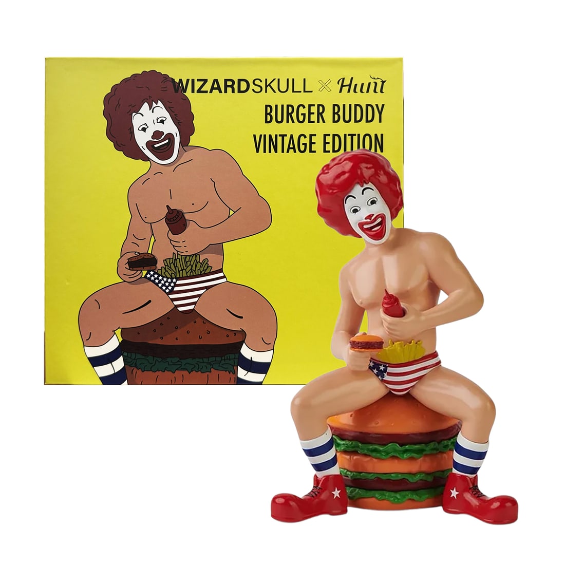 WIZARD SKULL x Hunt Tokyo 'Burger Buddy' (2026) Limited Edition Designer Art Figure (1 of 9)