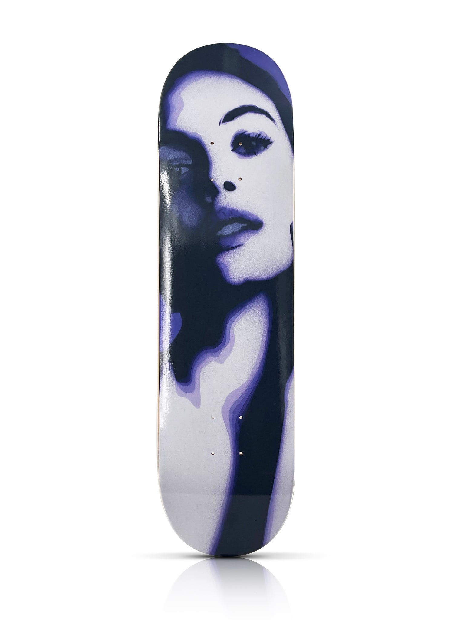 HOLLYHOCK x SK8 of the ART 'Femme Fatale' Skateboard Deck: 'Femme Fatale' by HollyHock, 2023 Limited Edition Skateboard deck collab. with Sk8 of the Art x Signari Gallery. Based on the artist's original work from 2020. 8 x 31.25 Inches Archival pigmen