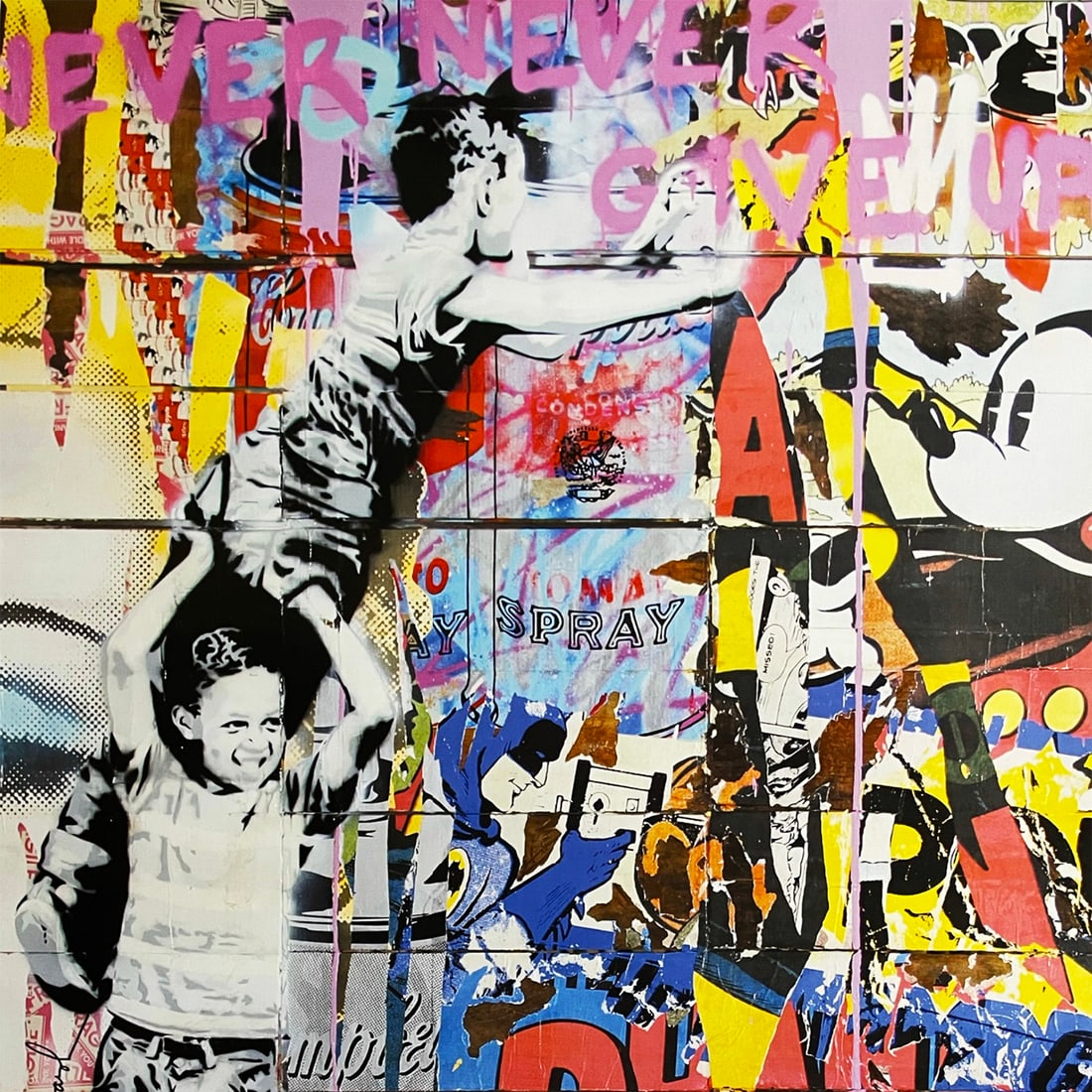 MR. BRAINWASH 'Never Give Up' (2011) Offset Lithograph Poster - 3