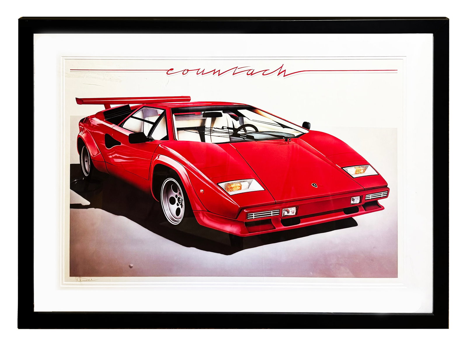 WOLFGANG KUZEL 'Lamborghini Countach' (1982) Custom Framed Lithograph (1 of 10)