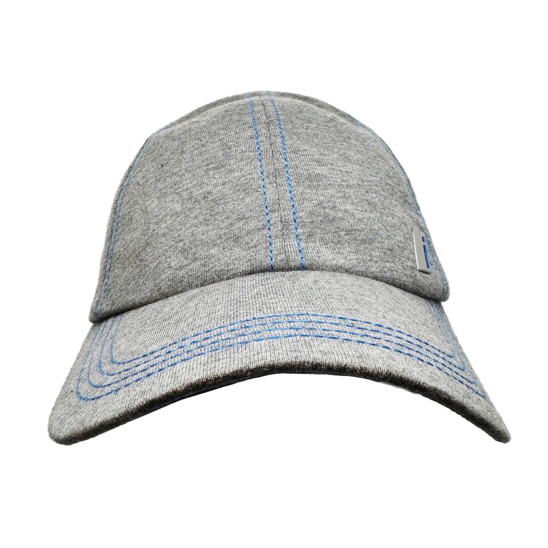 BMW 'iVision' (grey) NEW Adjustable (Sustainable) Logo Hat: iVision' by BMW, 2016Official promotional hat for BMW's hybrid/electric car models.Color(s): grey w/blue stitching/accents.Size: One size fits most.Silver, hard plastic "iVision" logo, offset.Made