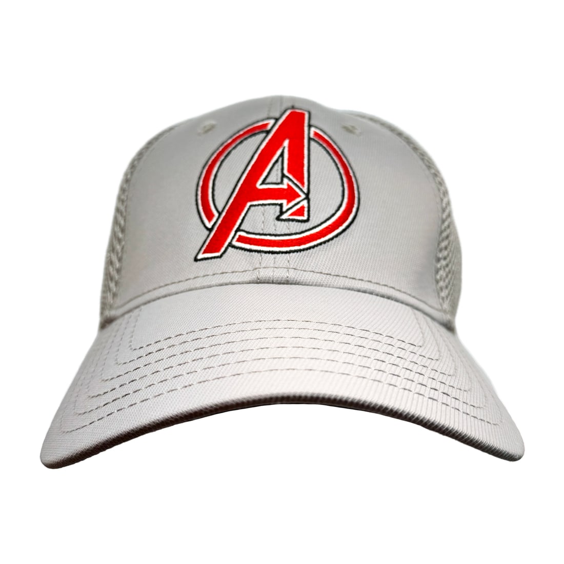 MARVEL COMICS 'The Avengers' (grey) Logo Embroidered Pro-Fit Hat: The Avengers' by Marvel ComicsOfficially licensed fitted hat for the 2012 blockbuster superhero movie.Color(s): greySize: One Size Fits MostFitted hat with embroidered Avengers "A" logo.Six panels