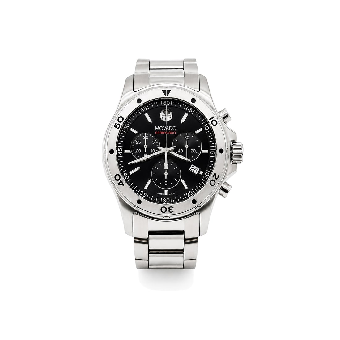 MOVADO 'Series 800' (2018) Stainless Steel Men's Chronograph Watch w/Box: ‘Series 800’ by Movado, 2018 Men’s chronograph wristwatch. Case Size: 42 mm Case Thickness: Approximately 12.4 mm Case Material: Stainl