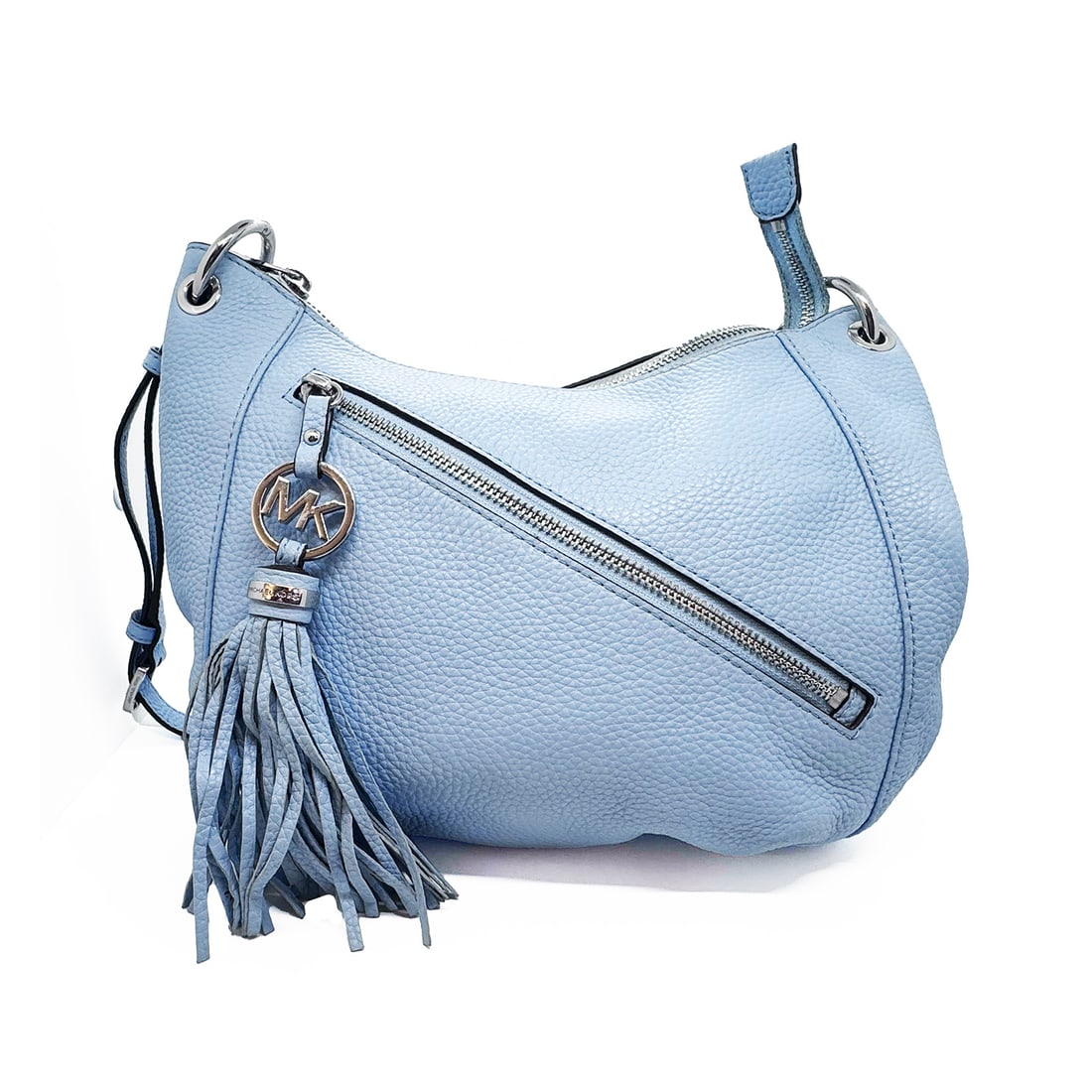 MICHAEL KORS 'Crossbody Hobo' (2017) Baby Blue Leather Designer Bag (1 of 8)