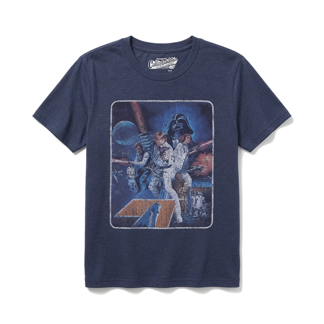 STAR WARS x Old Navy 'CollectaBilities' (2012) XXL Classic '77 Poster Graphic T-Shirt Blue (1 of 7)