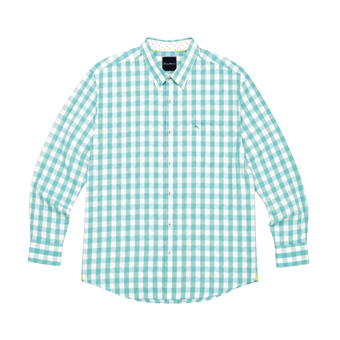 TOMMY BAHAMA 'Pima Gingham Plaid' (2014-2016) LS 100% Cotton Shirt 3XL Seafoam NWOT (1 of 7)