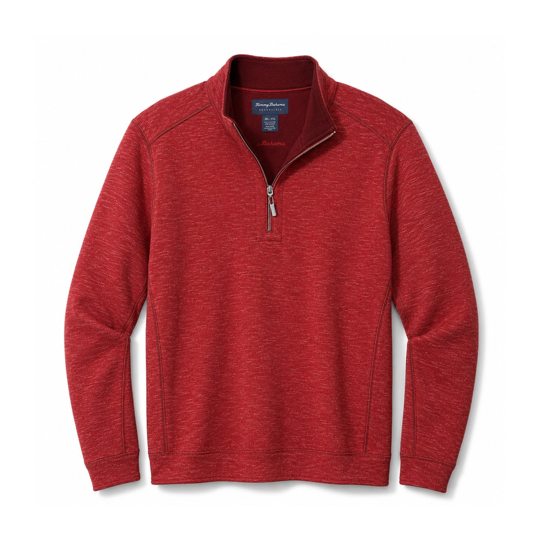 TOMMY BAHAMA 'Slubtropic Reversible' (2015-2018) Half-Zip Pullover 3XL Red/Dk. Red (1 of 6)