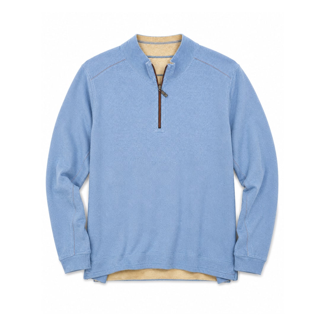 TOMMY BAHAMA 'Flip Side Twill Reversible' (2011-2013) Half-Zip Pullover 3XL Heather Blue/Tan (1 of 7)