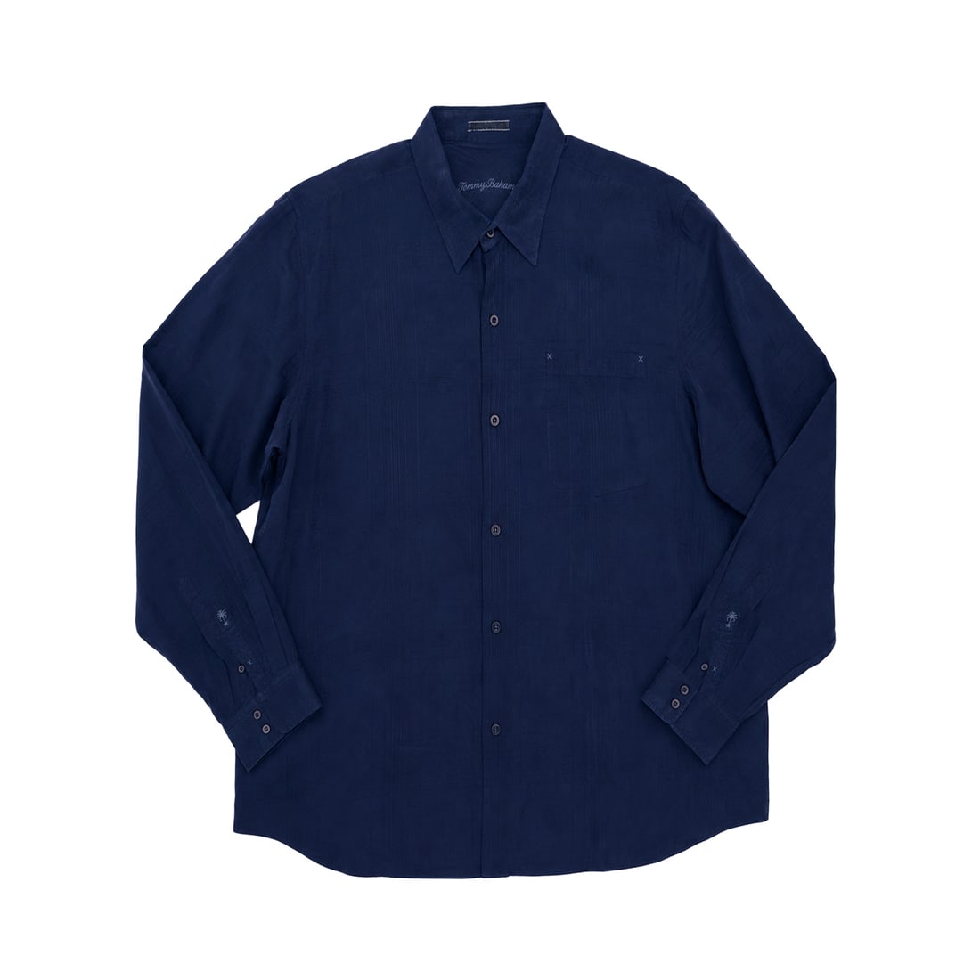 TOMMY BAHAMA 'New Skyscraper' (Fall 2018) Dark Blue 100% Silk LS Shirt XXL (1 of 9)