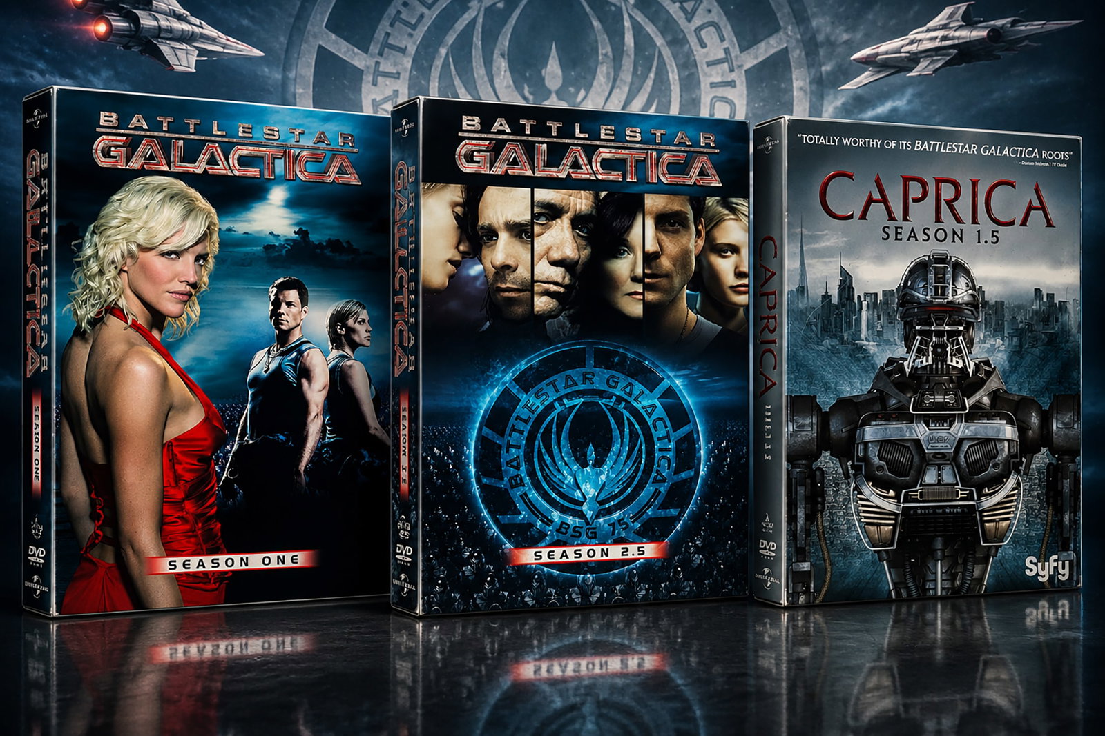 BATTLESTAR GALACTICA DVD Lot Season 1 & 2.5 + Caprica 1.5 Box Sets (1 of 12)