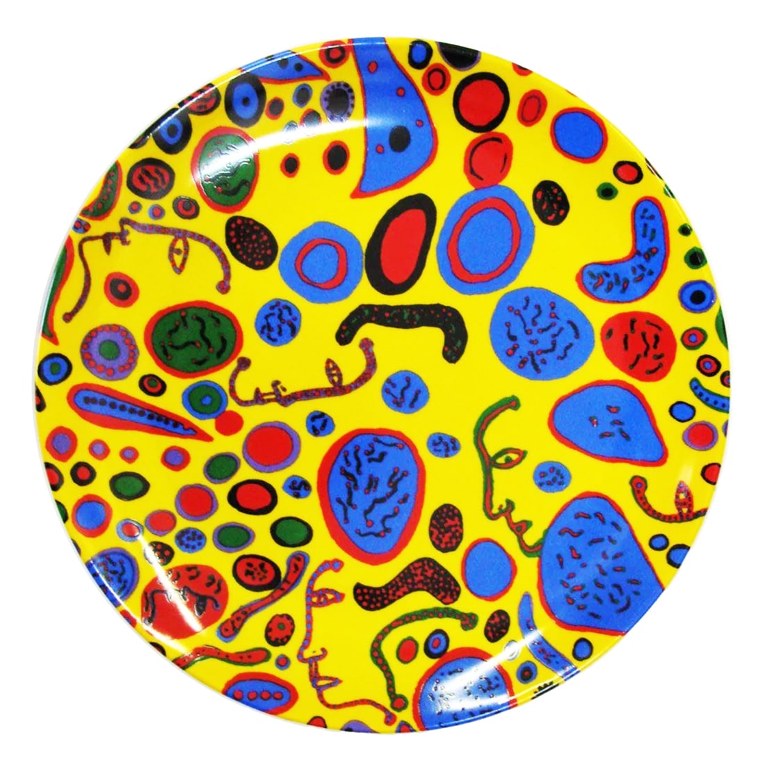 YAYOI KUSAMA 'Love Was Infinitely Shining' Bone China Dinner Plate: ‘Love Was Infinitely Shining’ by Yayoi Kusama, 2018 A collectible fine-porcelain dinner plate featuring Kusama’s unmistakable shapes and vivid colors, based on the famed Japanese artist’s orig