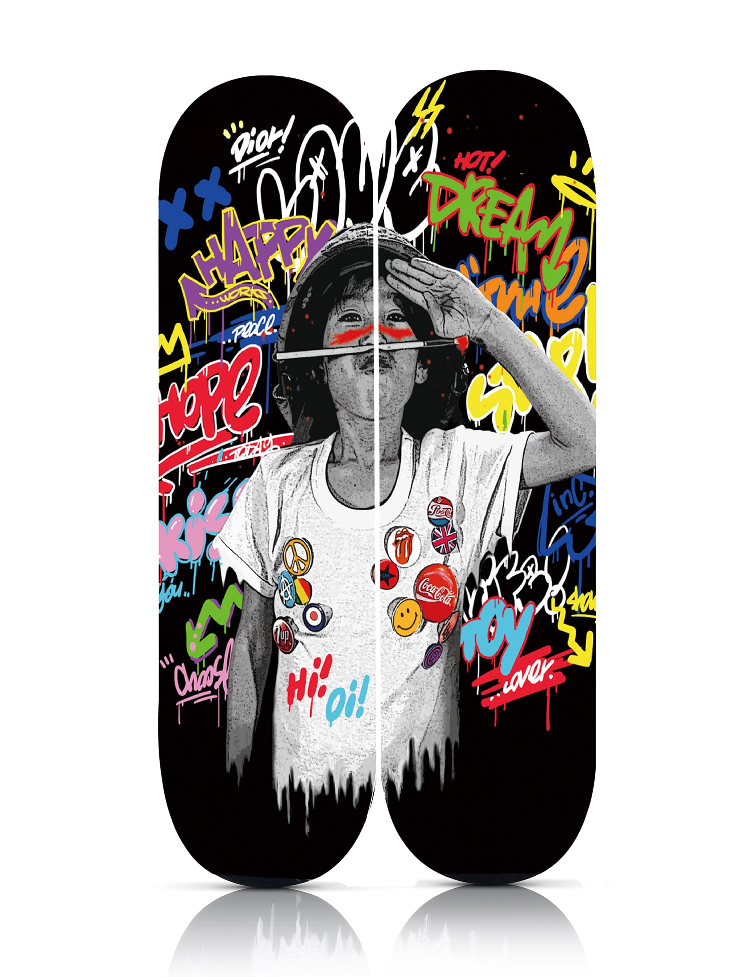 ROAMCOUCH x SK8 of the ART 'Keirei' Diptych Skateboard Deck Set (1 of 6)