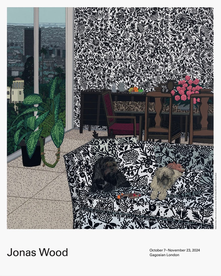 JONAS WOOD 'Robot and Bear' (2024) Offset Lithograph Exhibit Poster (1 of 8)