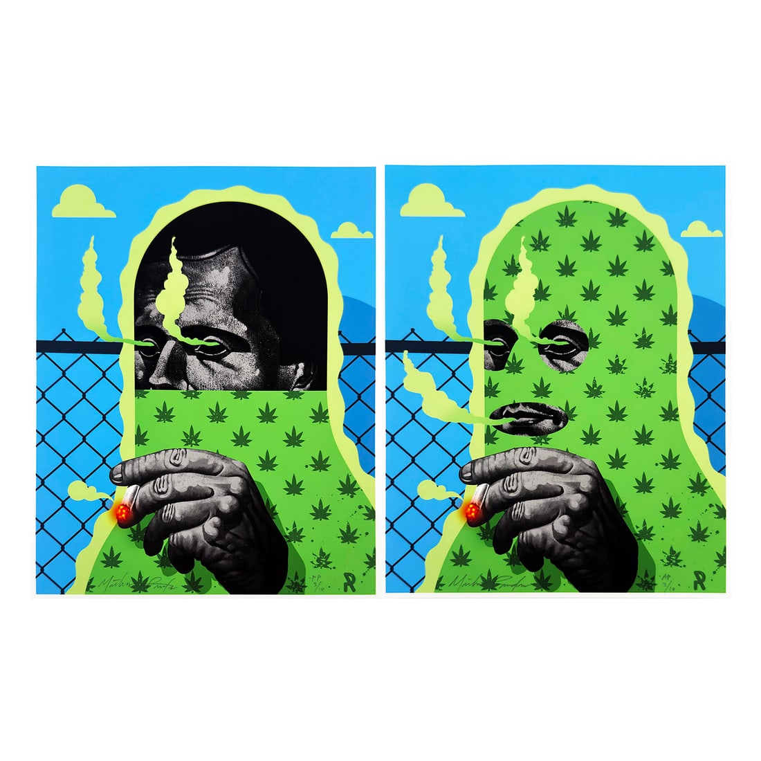 MICHAEL REEDER 'Smoke Break 1 + 2' (2026) Archival Pigment Print Set: ‘Smoke Break 1 + 2’ by Michael Reeder, 2026 A special matching-number Artist Proof and Printer’s Proof print set created in collaboration with Rhelm Cannabis. Dimensions: 10 ×