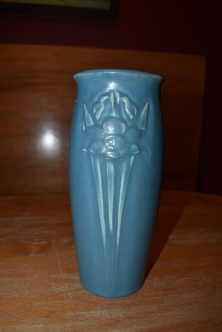 Blue Rookwood Tall Vase: Blue Rookwood Vase, 8.25" tall, the mold number on this piece is 2474 and it is dated 1928