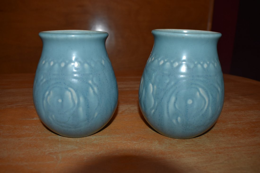 Pair of Blue Rookwood Pottery Vases (1 of 3)