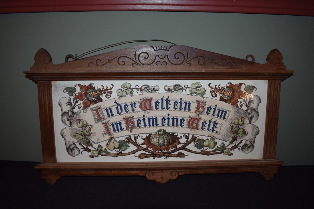 German Porcelain Wall Plaque Framed c1800s (1 of 3)