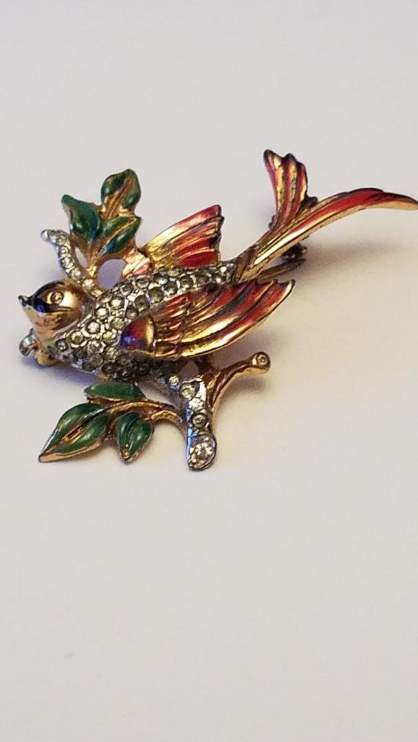Vintage Corocraft Sterling Bird Brooch Pin (1 of 3)