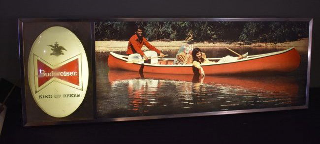 Vintage Budweiser Beer Bar Sign Light 1960s (1 of 4)